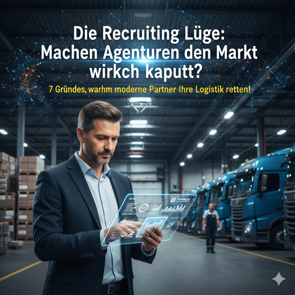 Ruinieren Agenturen das Logistik-Recruiting? 🚛 Erfahren Sie, warum der Markt nicht kaputt ist und wie Geschäftsführer 2026 Fahrer digital gewinnen. Jetzt lesen!